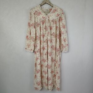 Vintage 90s Victoria Secret Womens White Plus Size Floral Nightgown Sz LG Praire